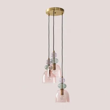 Hanglamp Van Glas Met 3 Lichtpunten Bezany Colors Meerkleurig Fresh - Sklum