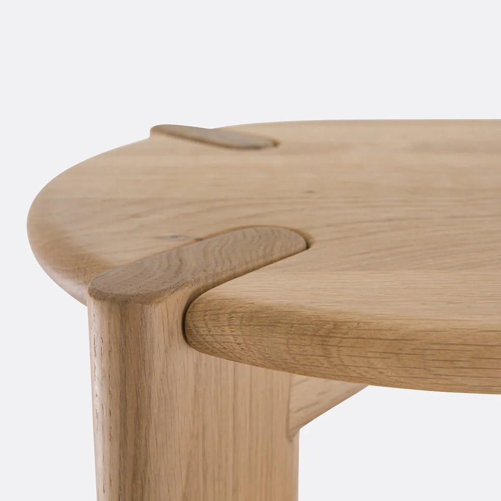 Wandrek met 5 legplanken, massief eiken, ELMO