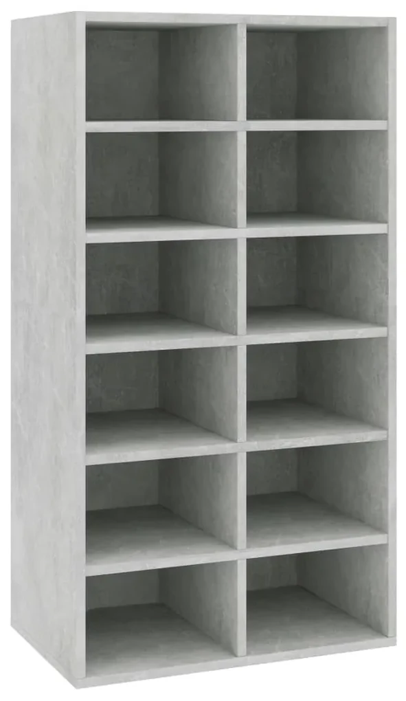 vidaXL Schoenenrek 54x34x100,5 cm bewerkt hout betongrijs
