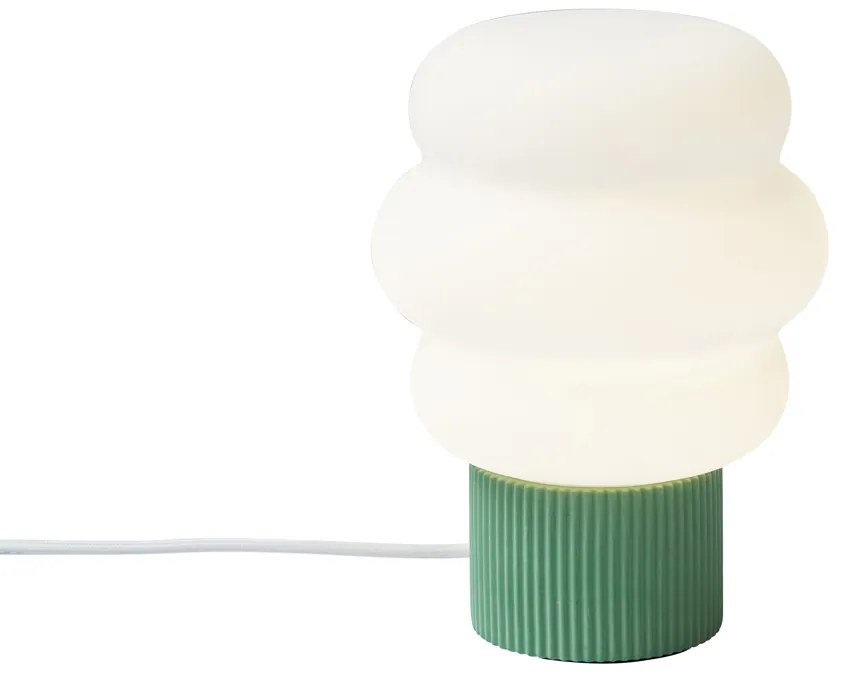 Japandi tafellamp groen met opaal glas 18cm - Kumo