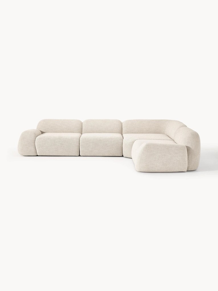 Modulaire bouclé hoekbank Wolke (4-zits)