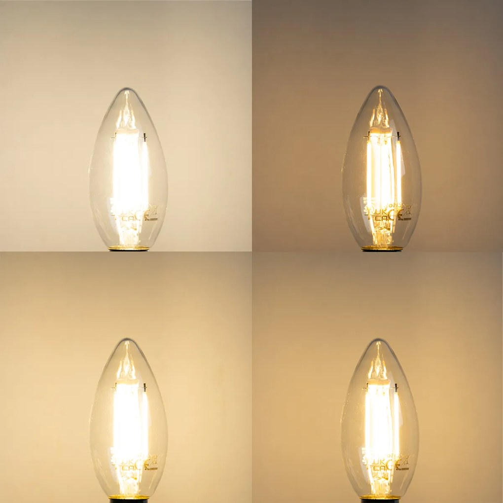 Set van 5 Smart E14 LED lampen B35 4,5W 470 lm 2700K