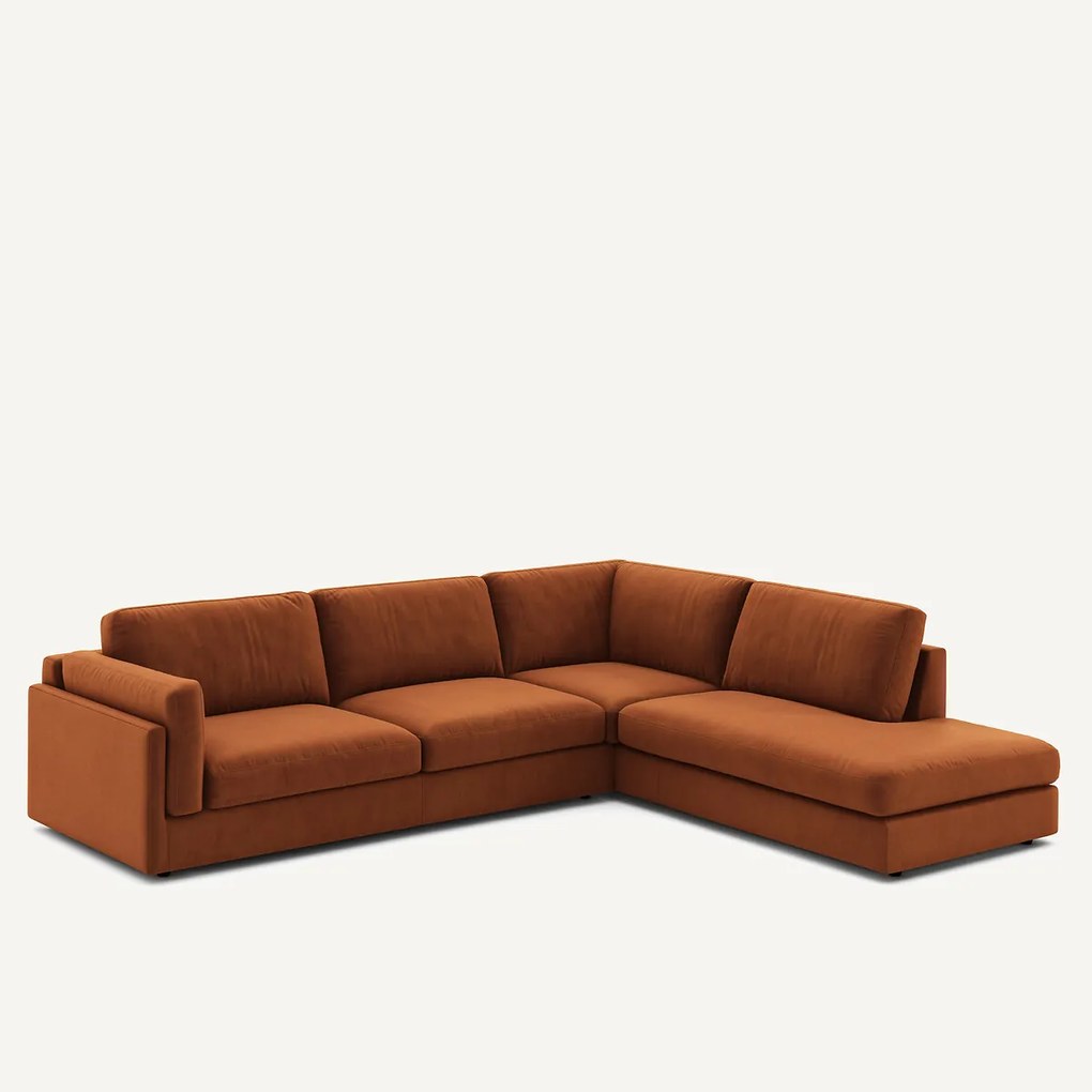 Hoekslaapbank met longchair van badstof, César