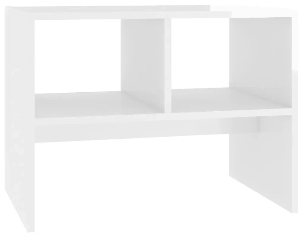 vidaXL Bijzettafel 60x40x45 cm spaanplaat hoogglans wit