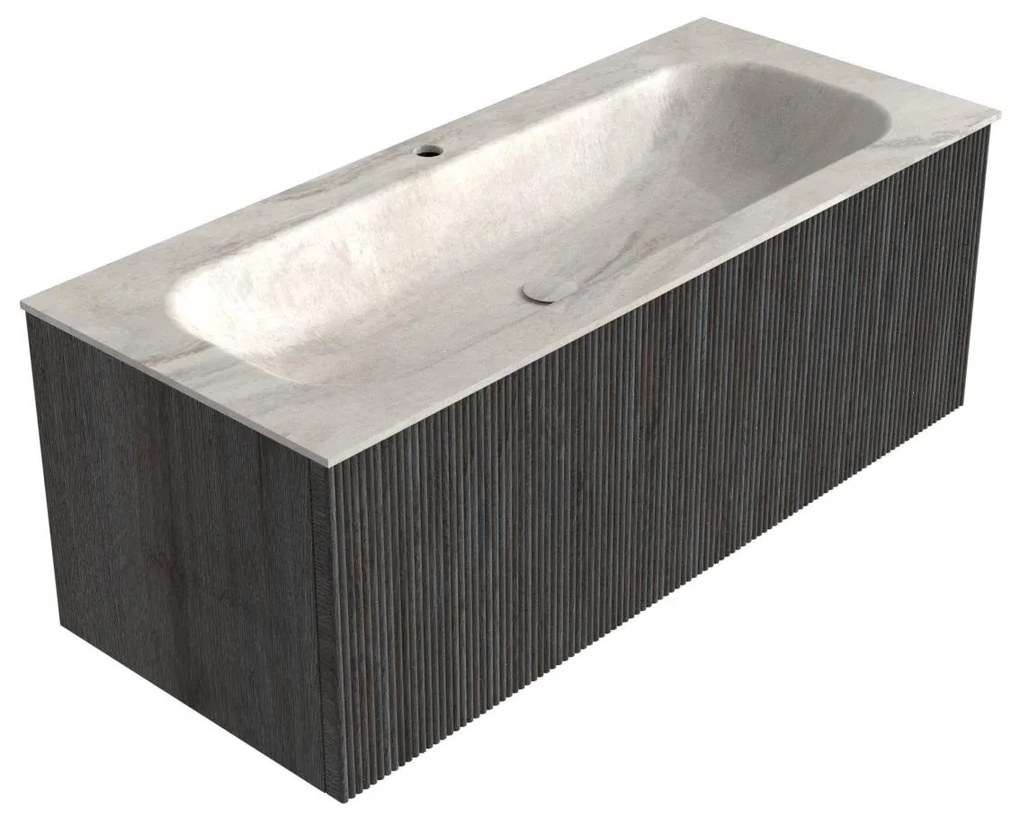 Mondiaz Kurve-dlux 110cm badmeubel shadow met 1 lade en wastafel big medium midden 1 kraangat ostra