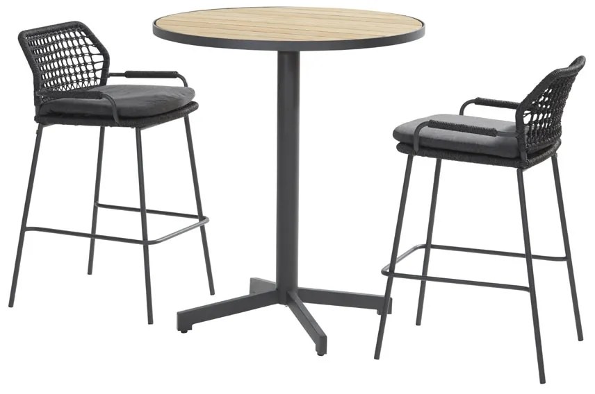 Taste by 4 Seasons Barista 2-persoons high diningset met Fiesta bartafel  Barset    houtkleur weerbestendig