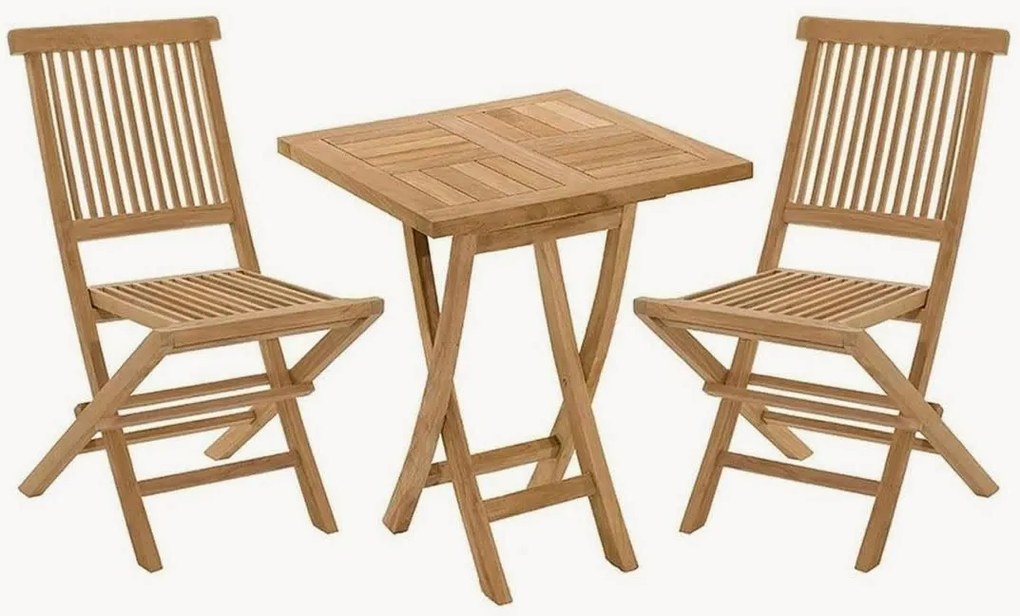Inklapbare tuinbistroset Fun van teakhout, 3-delig