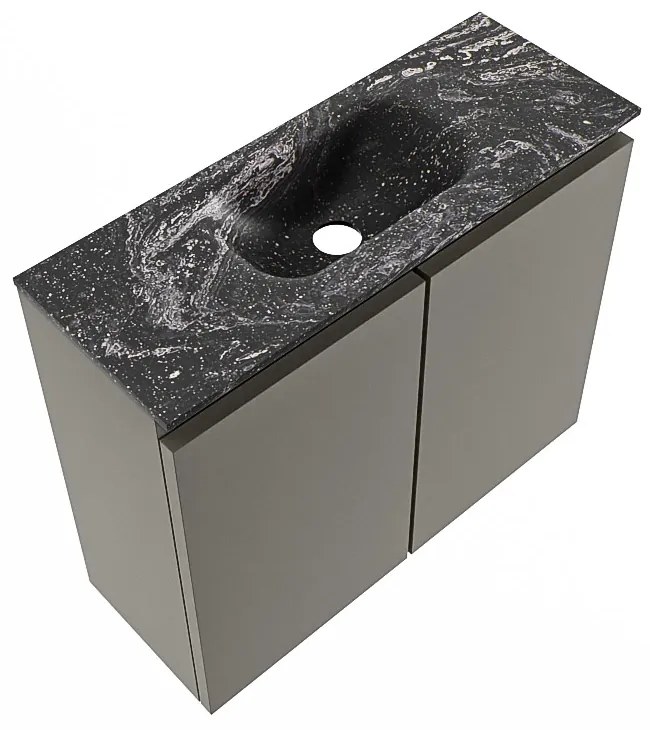 Mondiaz Ture DLux toiletmeubel 60cm smoke met wastafel lava midden met kraangat