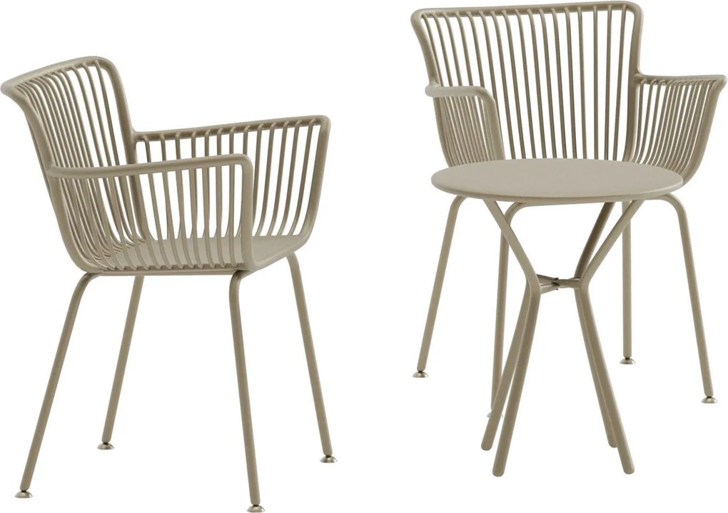 The Outsider Balkonset-Levi-3-Delig-Beige-Staal-60cm-The-Outsider