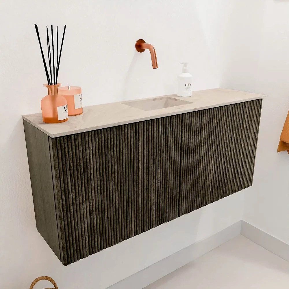 Mondiaz Joya DLux 90cm toiletmeubel shadow met wastafel faye midden zonder kraangat frappe