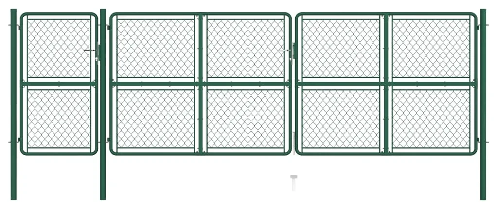 vidaXL Poort 150x495 cm staal groen