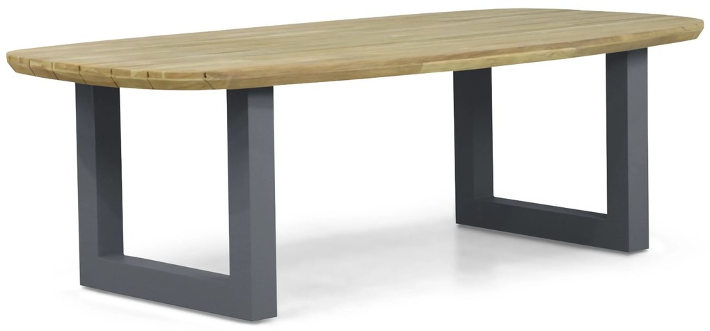 Dining Tuintafel rechthoekig 240 x 100 cm Aluminium/Teak Grijs Falcon/Talai