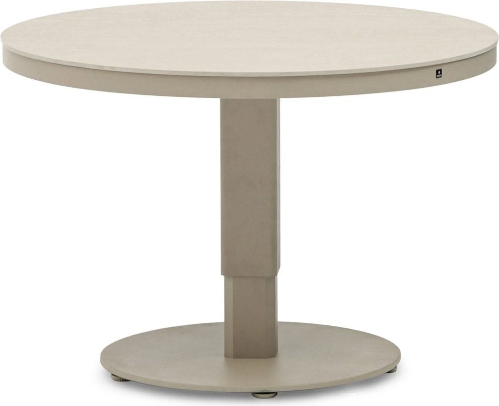 Tuintafel rond 90 cm Zand/Beige Tivano in hoogte verstelbare