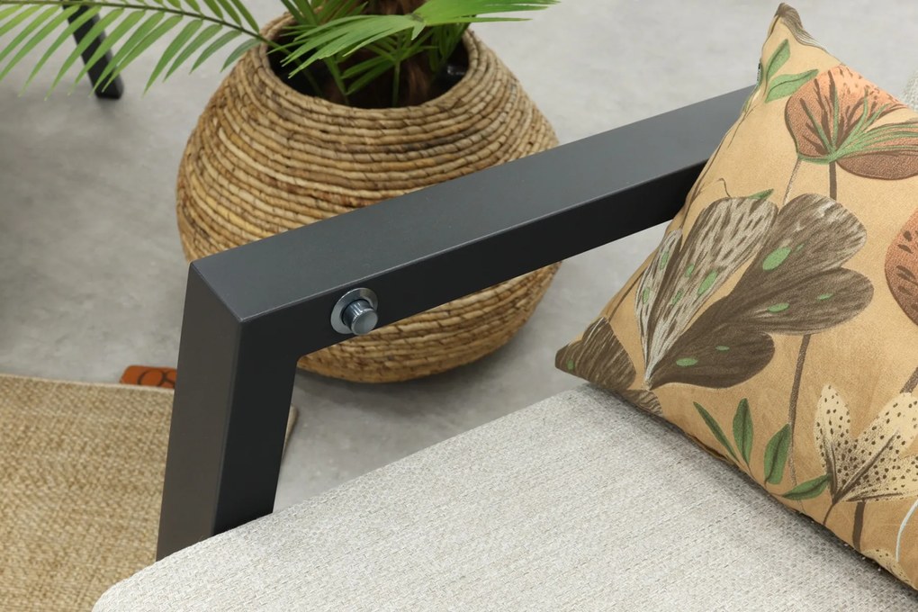 Lagos/Atlanta stoel-bank loungeset 4-delig verstelbaar - Antraciet