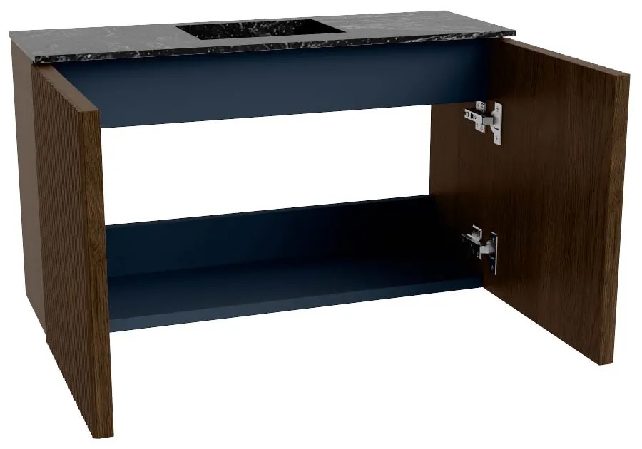 Mondiaz Joya DLux 70cm toiletmeubel walnut met wastafel faye midden 1 kraangat lava