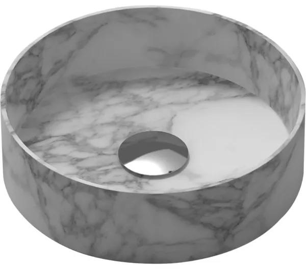 Nemo Stock Java Marble opbouwwastafel rond 380 x 380 x 110 mm marmer wit WD38334N WHITE MARBLE