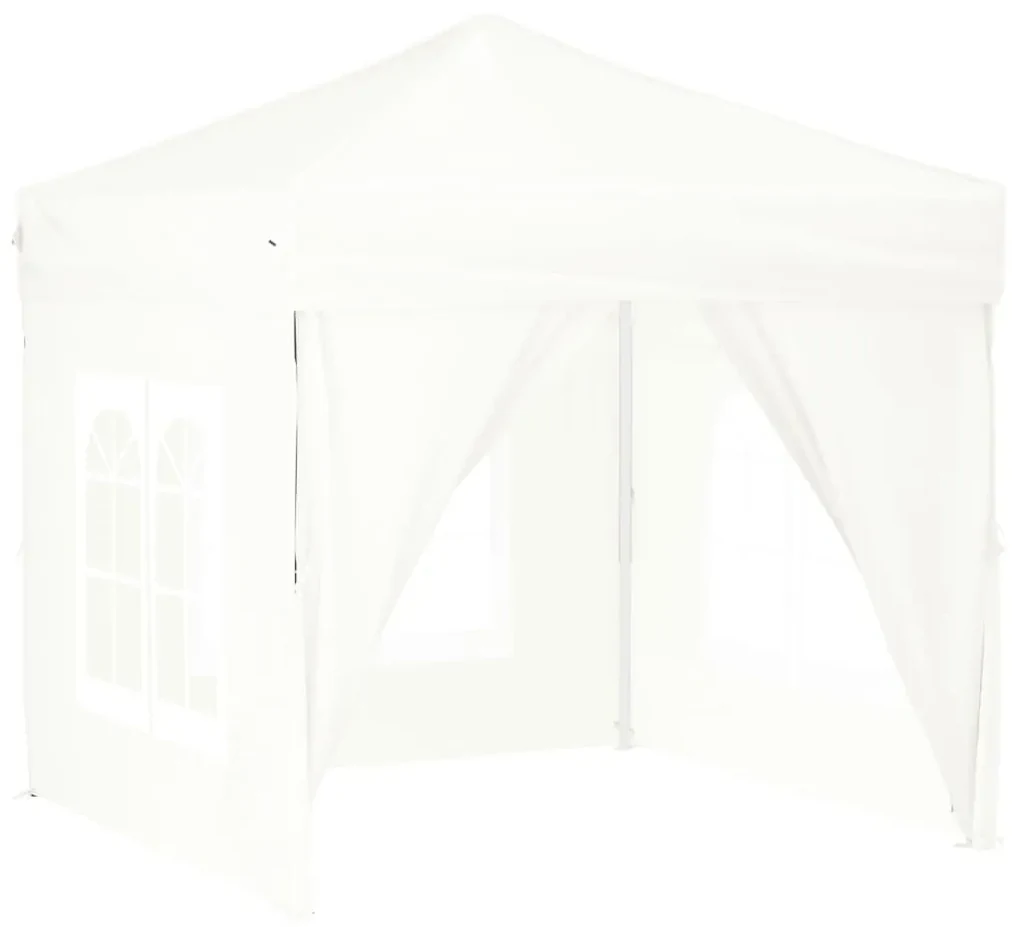 vidaXL Partytent inklapbaar met zijwanden 2x2 m wit
