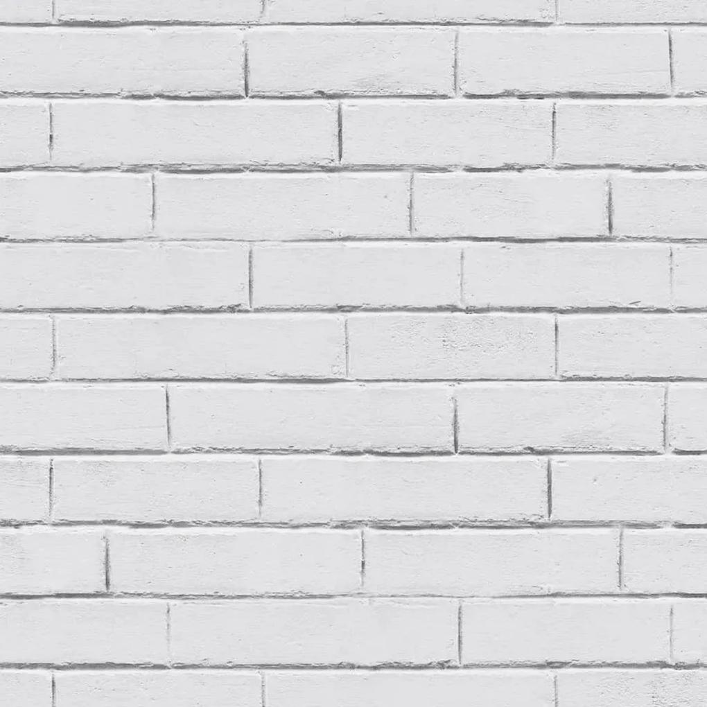 Noordwand Good Vibes Behang Chalkboard brick wall wit en grijs
