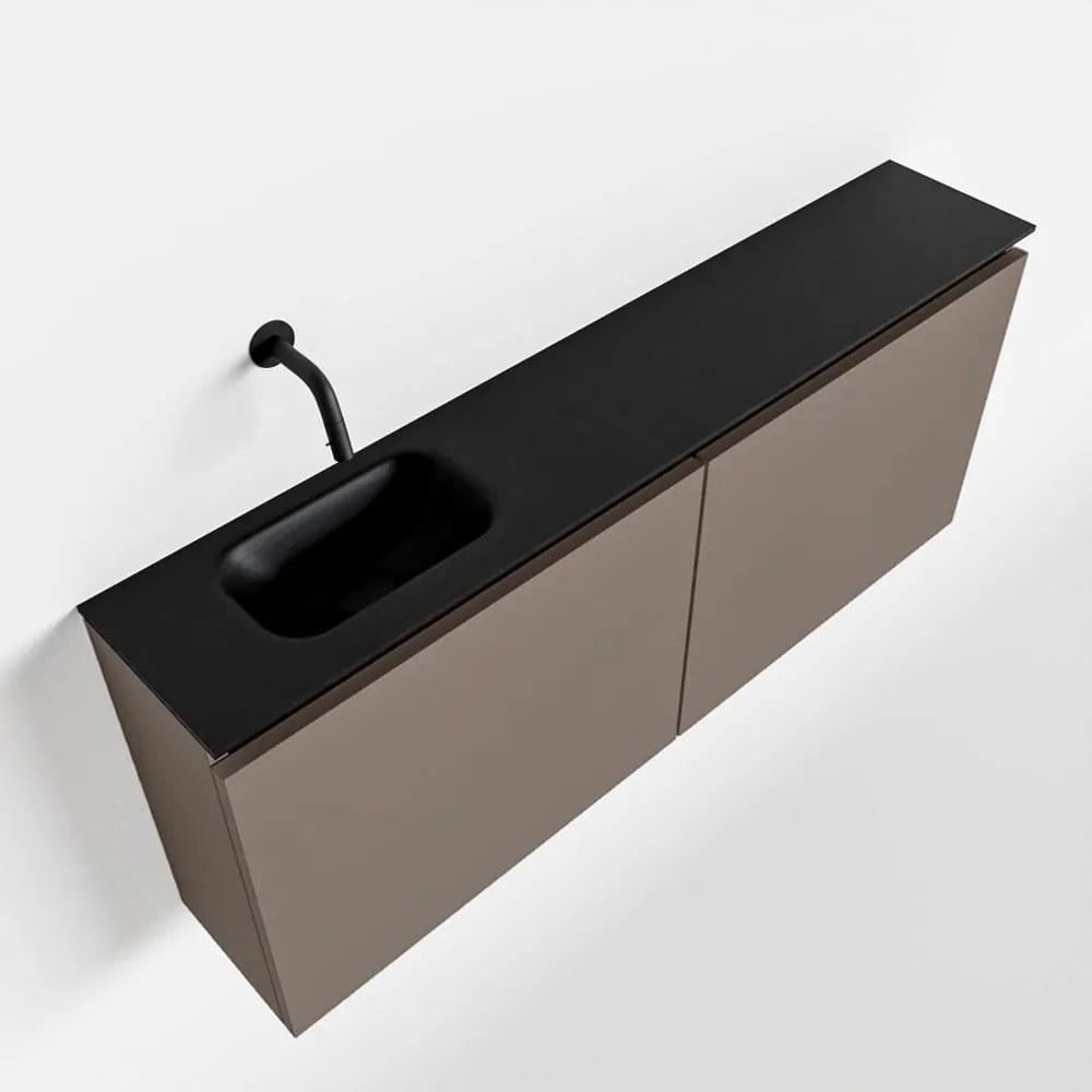 Mondiaz Ture 120cm toiletmeubel smoke met wastafel urban links geen kraangat