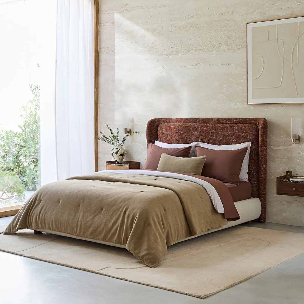 Hoofdbord bekleed met gevlekte stof Jabote