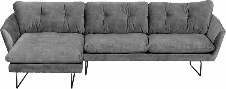 Hoekbank - Kuddar - links - velours Adore grijs 180