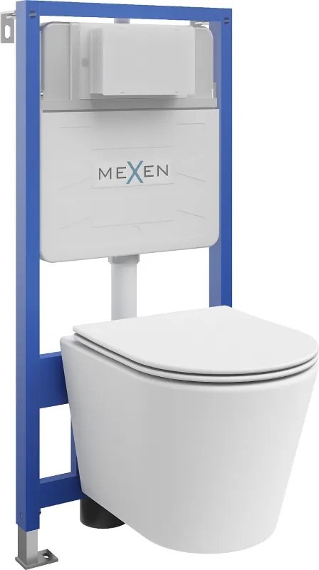 Mexen inbouwset WC frame Fenix Slim met WC-kom Rico en soft-close zitting, mat wit - 61030724001