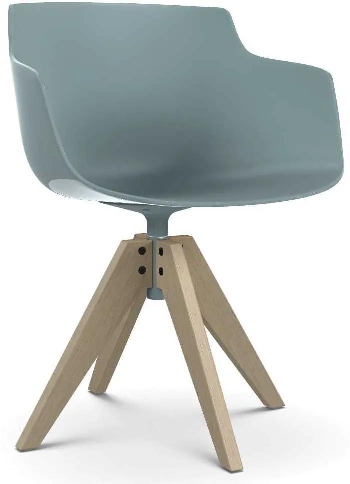 MDF Italia Flow Slim Color VN Oak stoel gebleekt avio blue