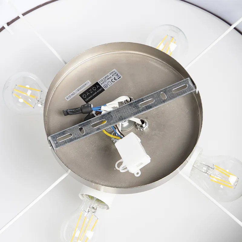 Landelijke plafondlamp bruin 50 cm - Drum