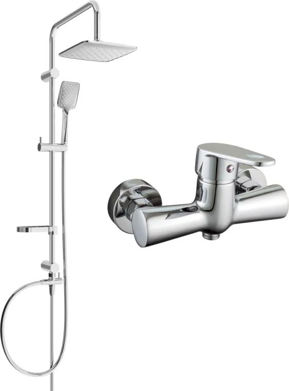 Mexen Sven opbouw douche set met regendouche en Kama douchekraan, chroom - 72540262-00