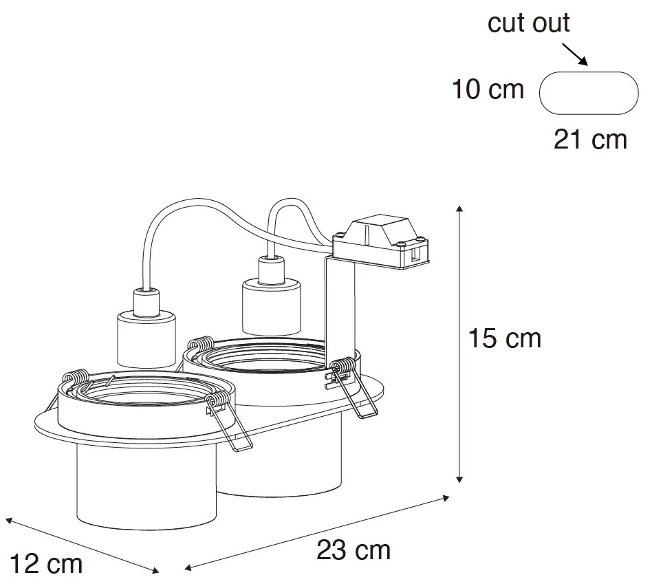 Afgeronde inbouwspot donkerbrons GU10 70mm kantelbaar 2-lichts - Installa Modern GU10 ovaal Binnenverlichting Lamp