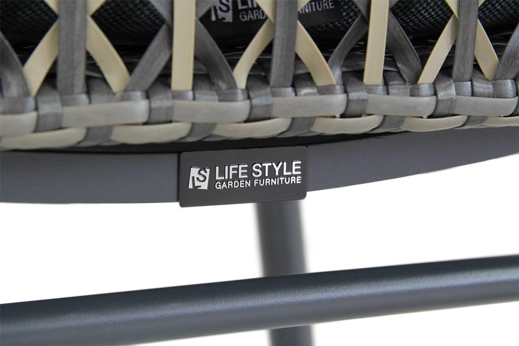 Tuinset 4 personen 180 cm Wicker Taupe Lifestyle Garden Furniture Dolphin/Veneto