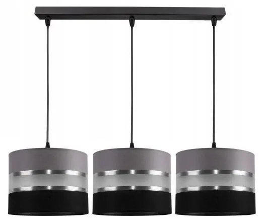 Hanglamp aan koord CORAL 3xE27/60W/230V zwart grijs