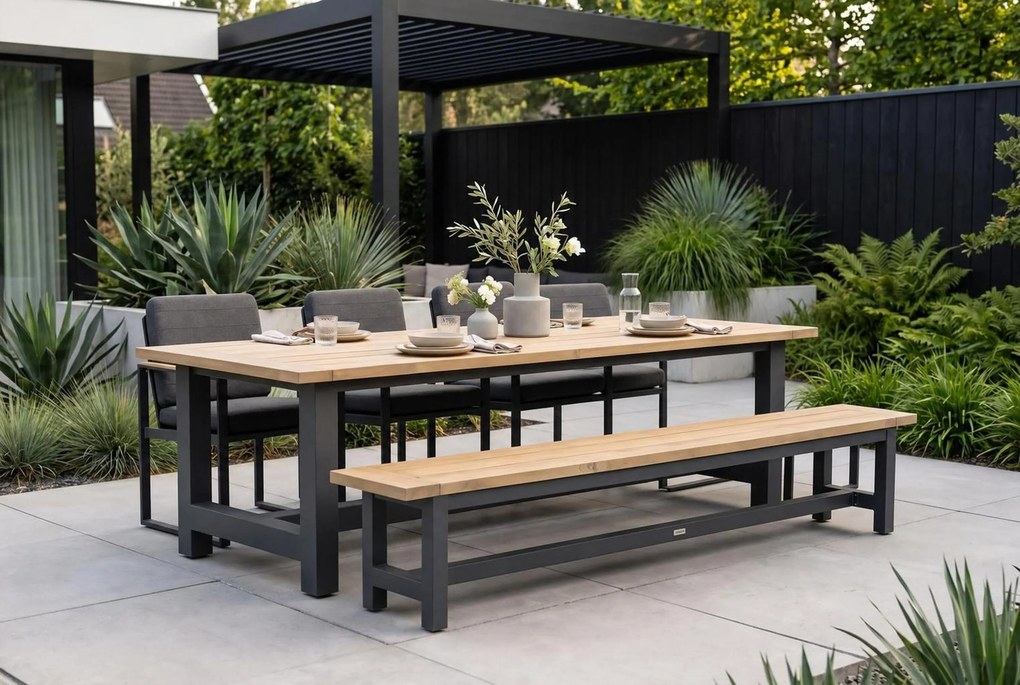 Tuinset 6 personen 260 cm Aluminium Grijs Santika Furniture Santika