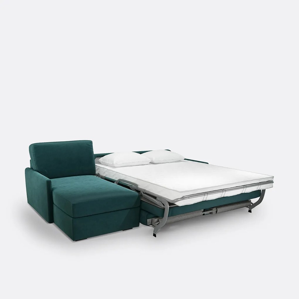Fluwelen hoekslaapbank, Comfort Bultex® Marta