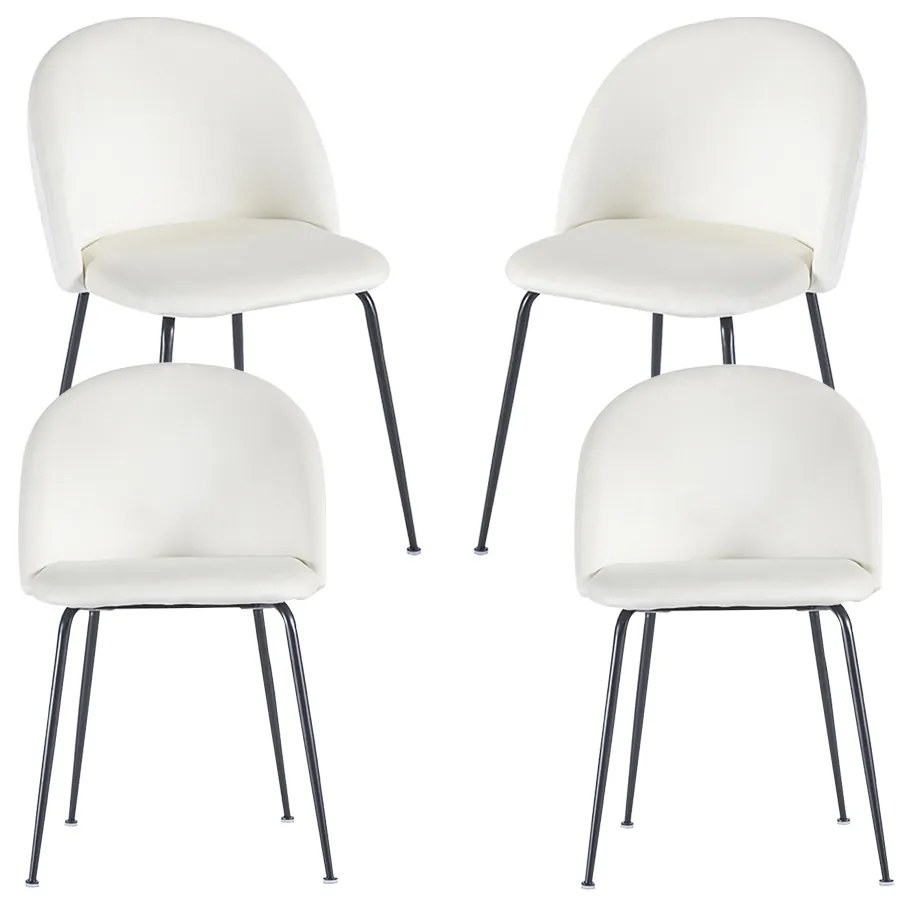 Set 4 Stoelen Zwart Dalnia Fluweel