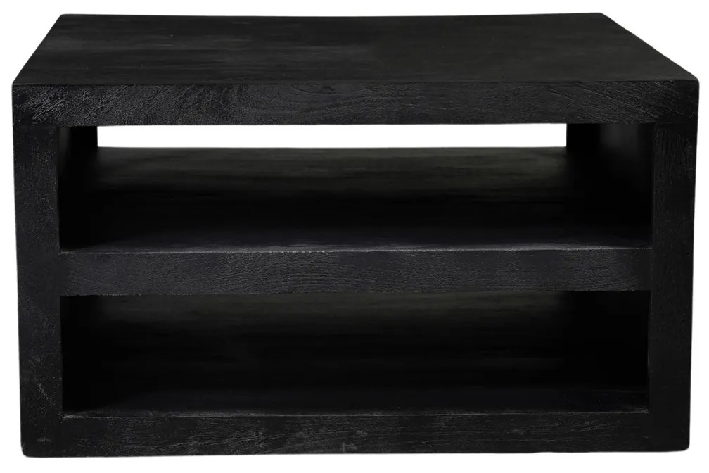 Starfurn Brussel Vierkante Salontafel Zwart Hout - 80 X 80cm.