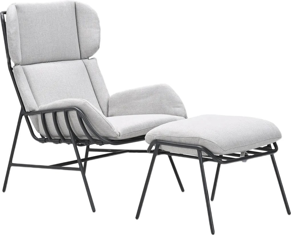 Garden Impressions Fresno loungestoelen donker grijs - Lucas bijzettafel Ø50 cm