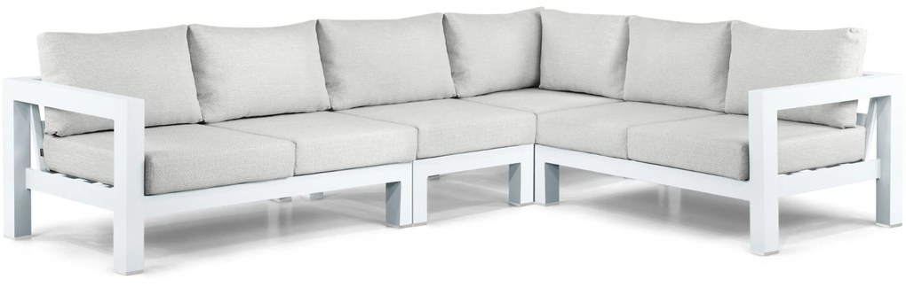 Hoek loungeset 6 personen Aluminium Wit Lifestyle Garden Furniture Luca