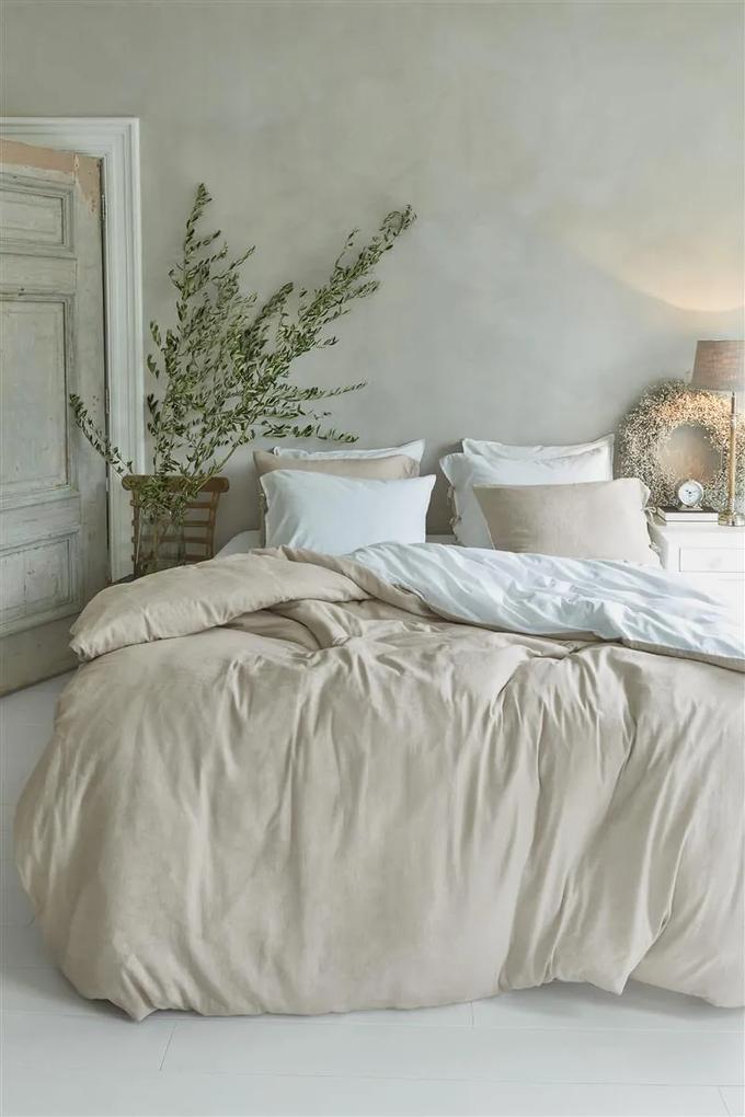 Rivièra Maison Beddengoed | Dekbedovertrekset Tranquility lits-jumeaux xl: breedte 260 cm x lengte 200/220 cm zandkleurig dekbedovertreksets katoen bed & bad beddengoed