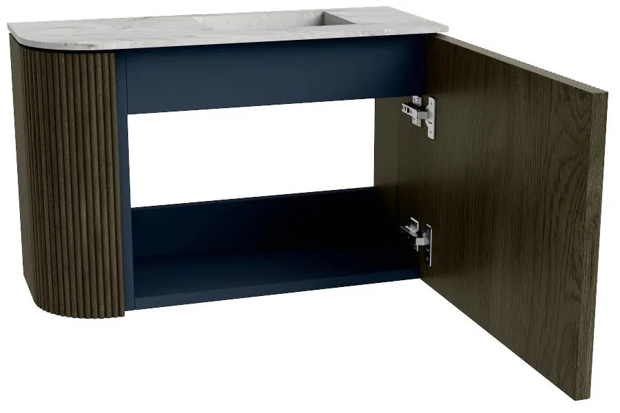 Mondiaz Joya DLux 60cm toiletmeubel ronding links shadow met wastafel faye rechts 1 kraangat glace