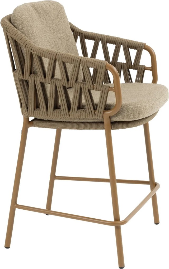 4 Seasons Outdoor Seasons Biarritz High Dining Chair Amber With Cushions (per ) Rope Taupe