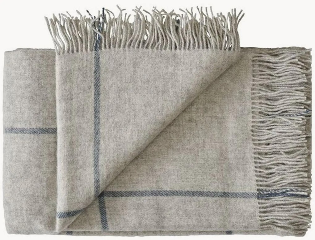 Wollen plaid Mandø met franjes