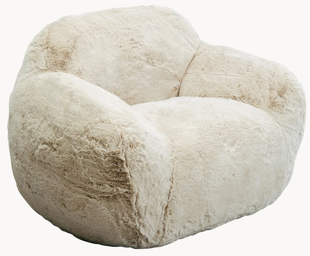 Handgemaakte loungefauteuil Mika van kunstbont