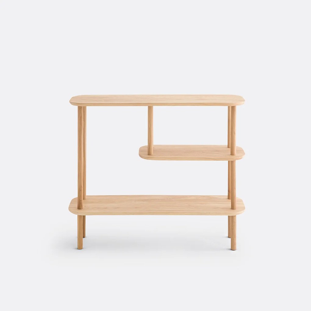 Asymetrische Wandtafel in massief eik, Crueso