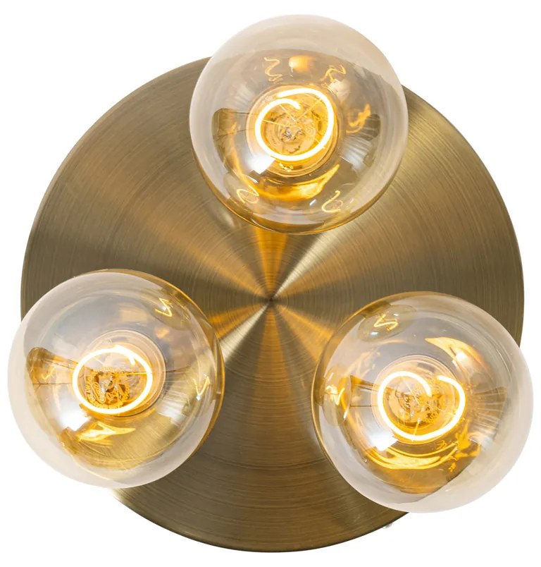 Moderne plafondlamp brons rond - Facil