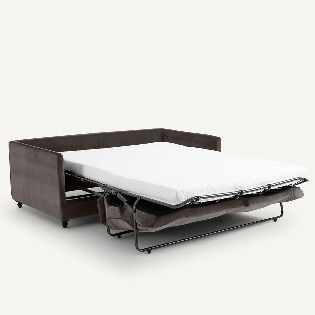 Omvormbare compacte bank. stonewashed fluweel, Lazare