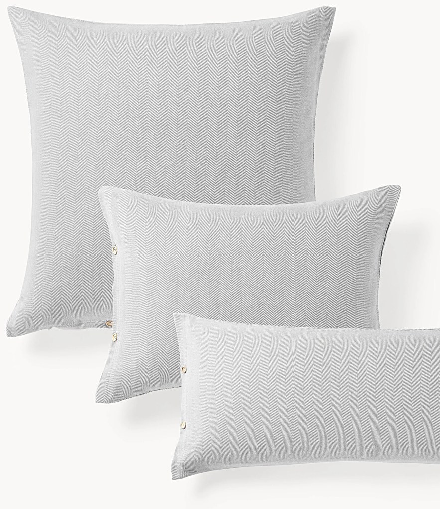 Flanellen kussenhoes Wanda met visgraatpatroon