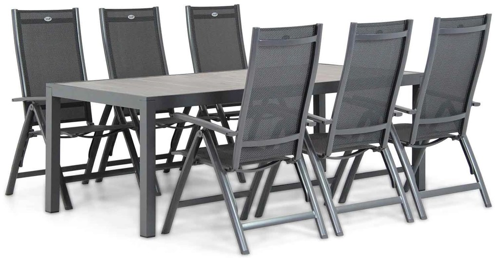Tuinset 6 personen 220 cm Aluminium/Textileen /Aluminium/textileen Grijs Hartman Royal