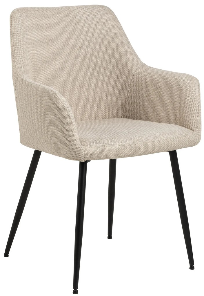 VERA Beige (stof Basel 24) - MODERNE KUIPVORMIGE GESTOFFEERDE STOEL VOOR WOONKAMER / LOFT