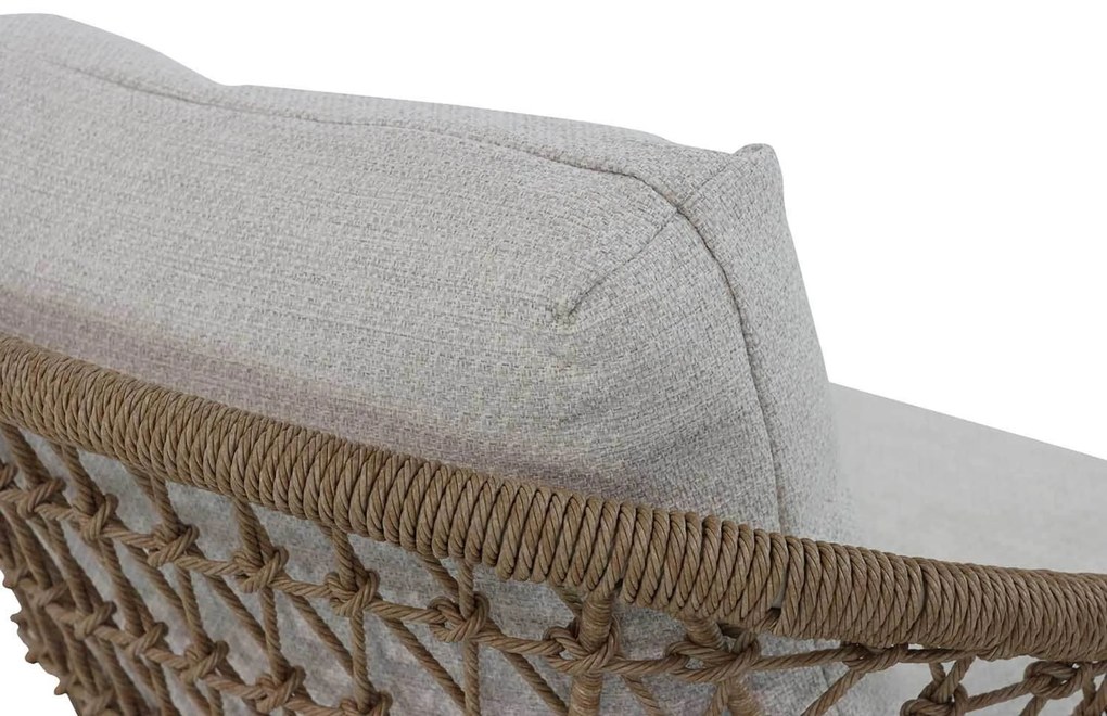 Stoel en Bank Loungeset 5 personen Wicker/Aluminium/Aluminium/wicker Taupe Coco Bali